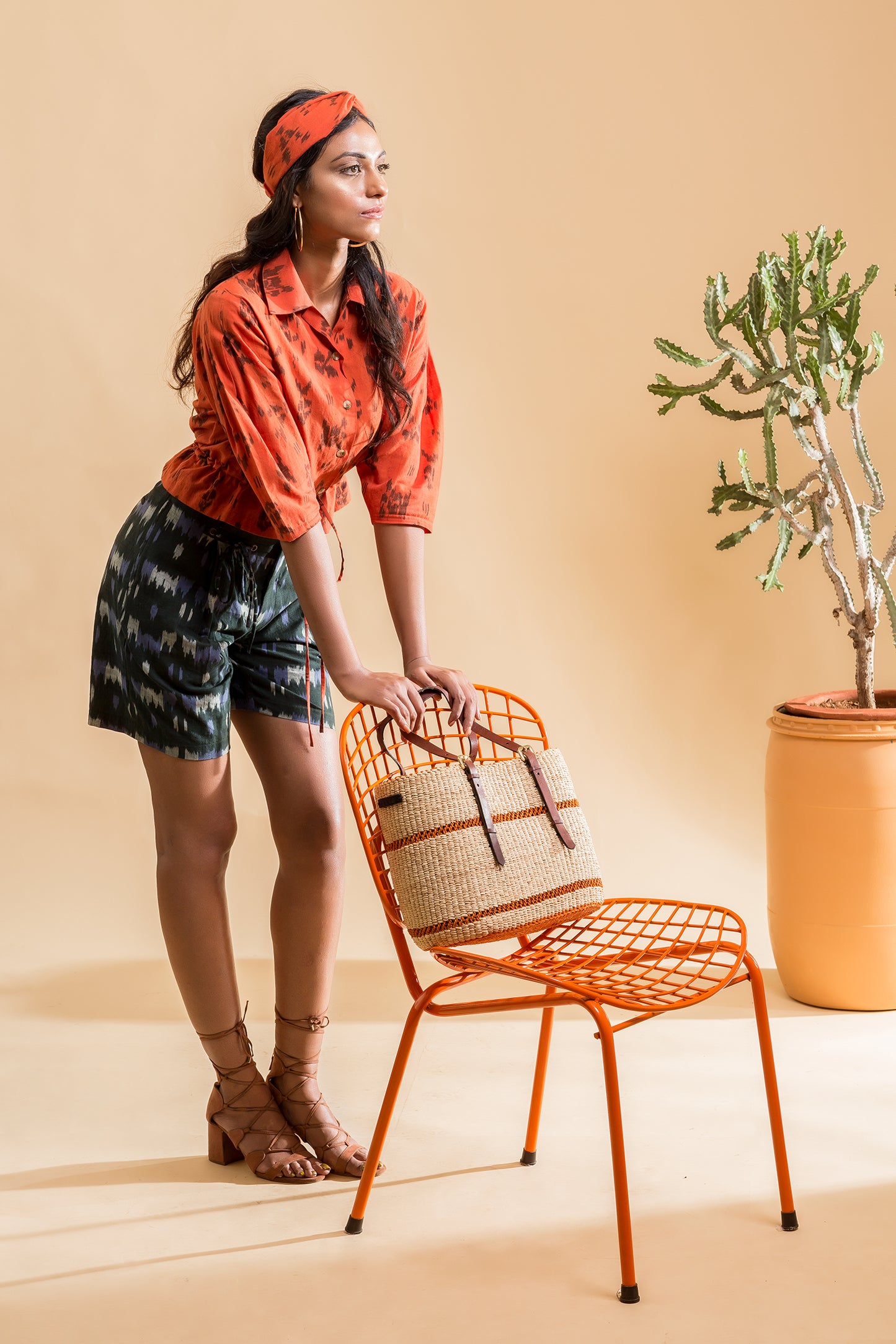 Drawstring Cropped Shirt
