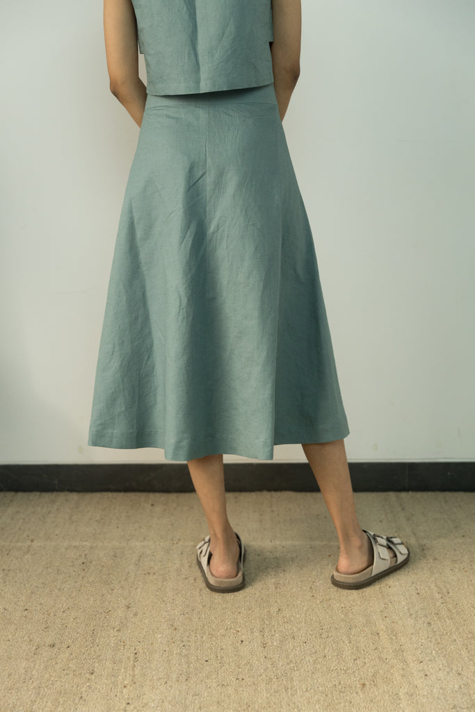 Button-Down Midi Skirt
