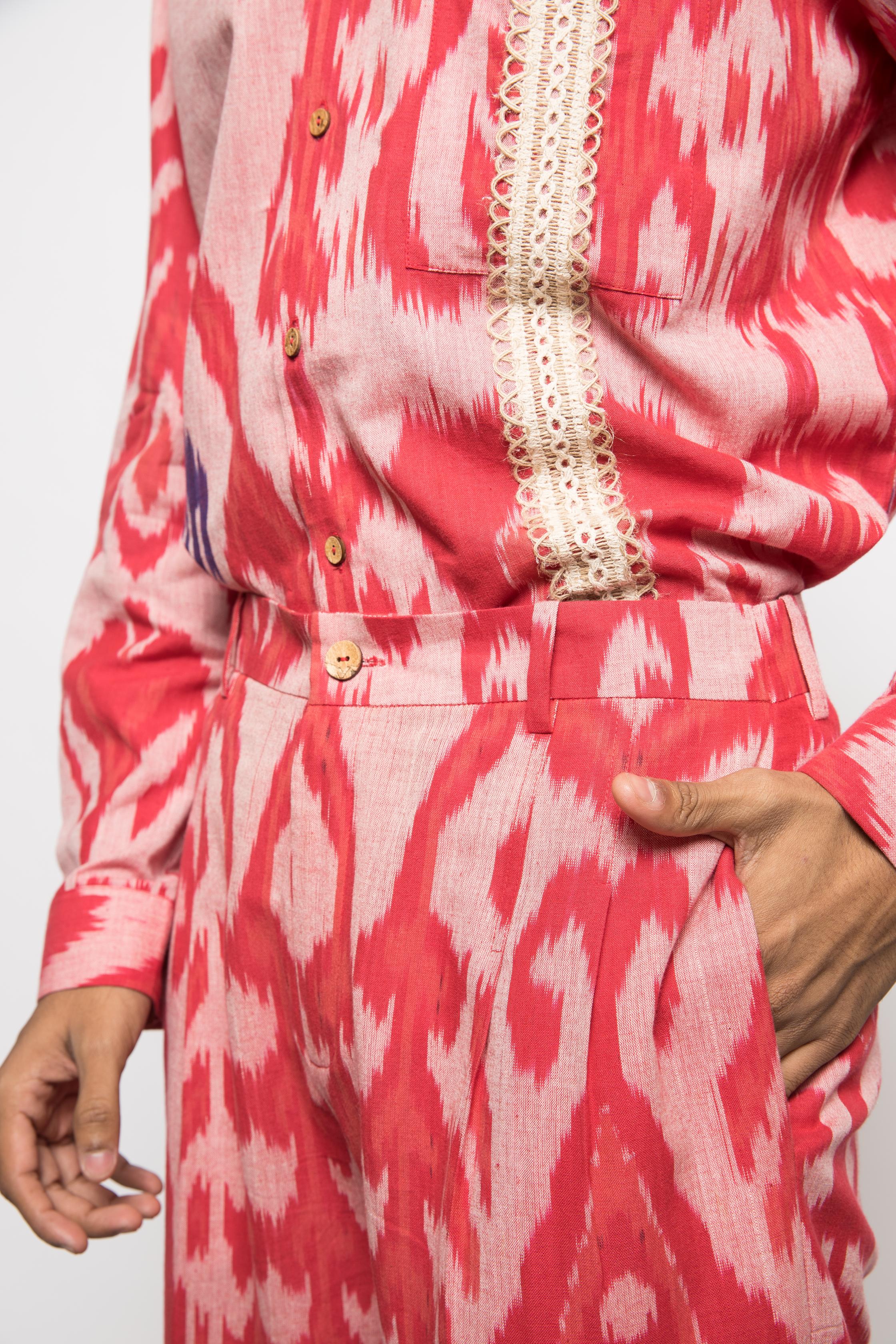 Pleated Barrel-Leg Pants