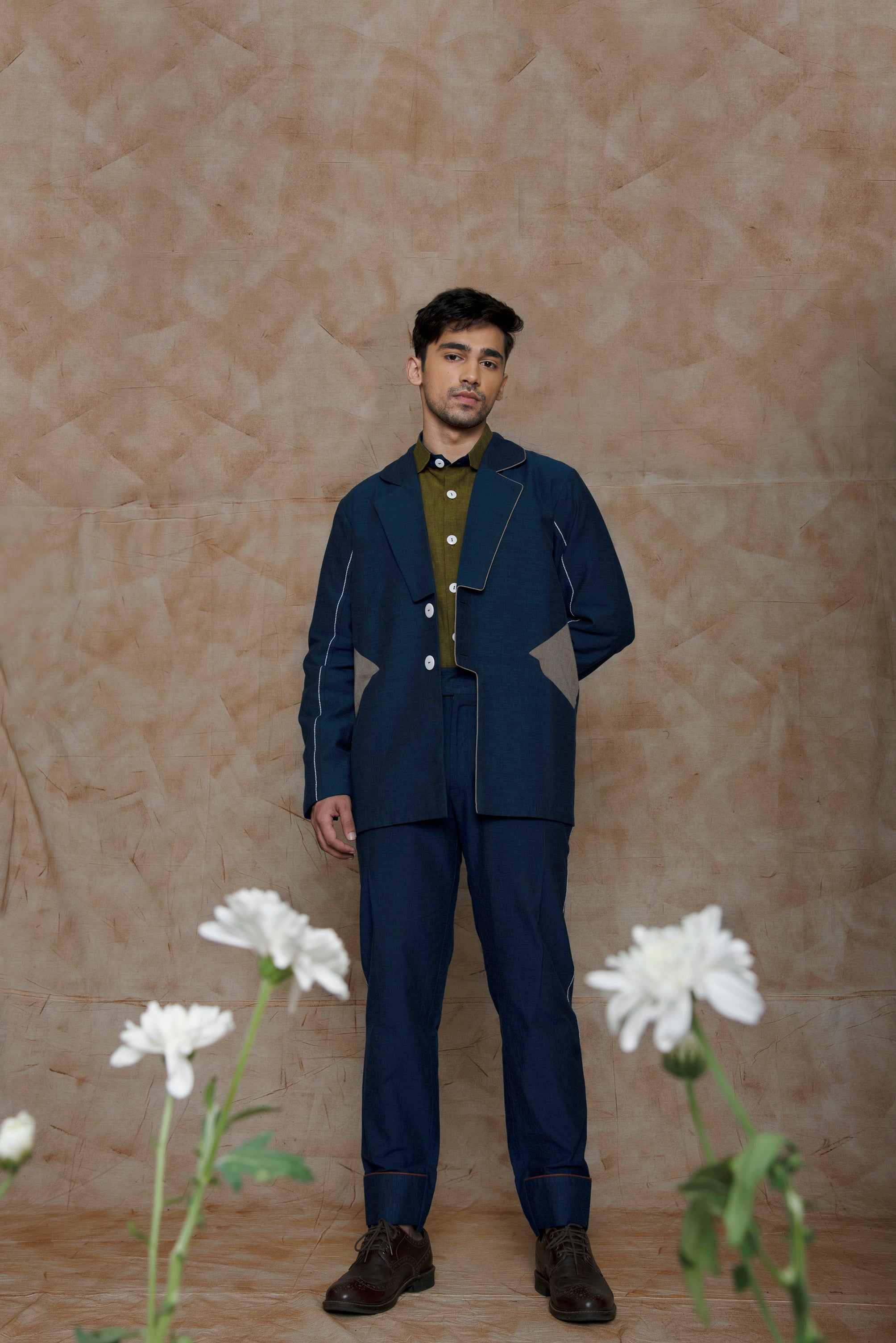 Jacket With Color Block Pockets