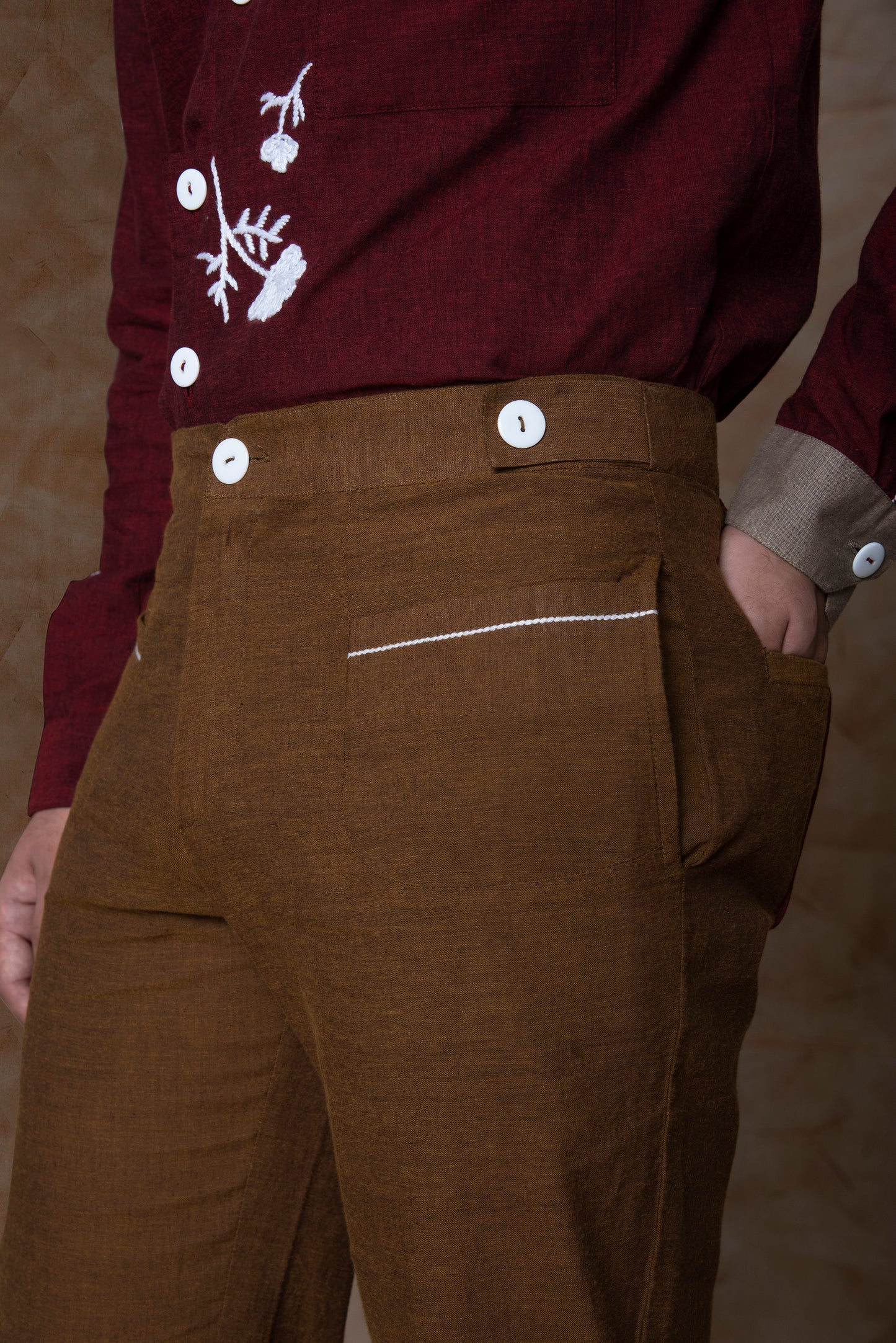 Piping Detail Pants