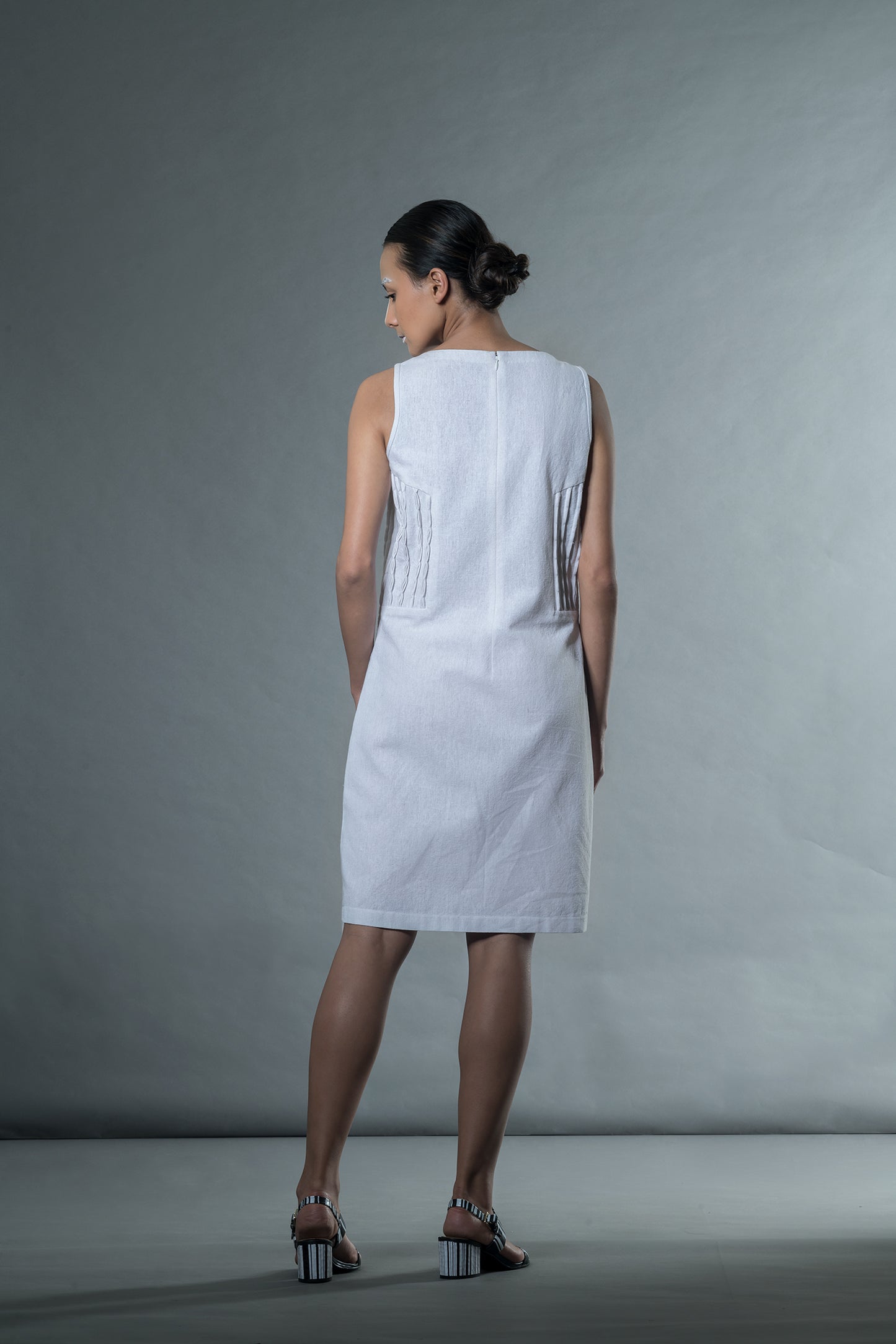 Shift Dress With Bubble Tucks